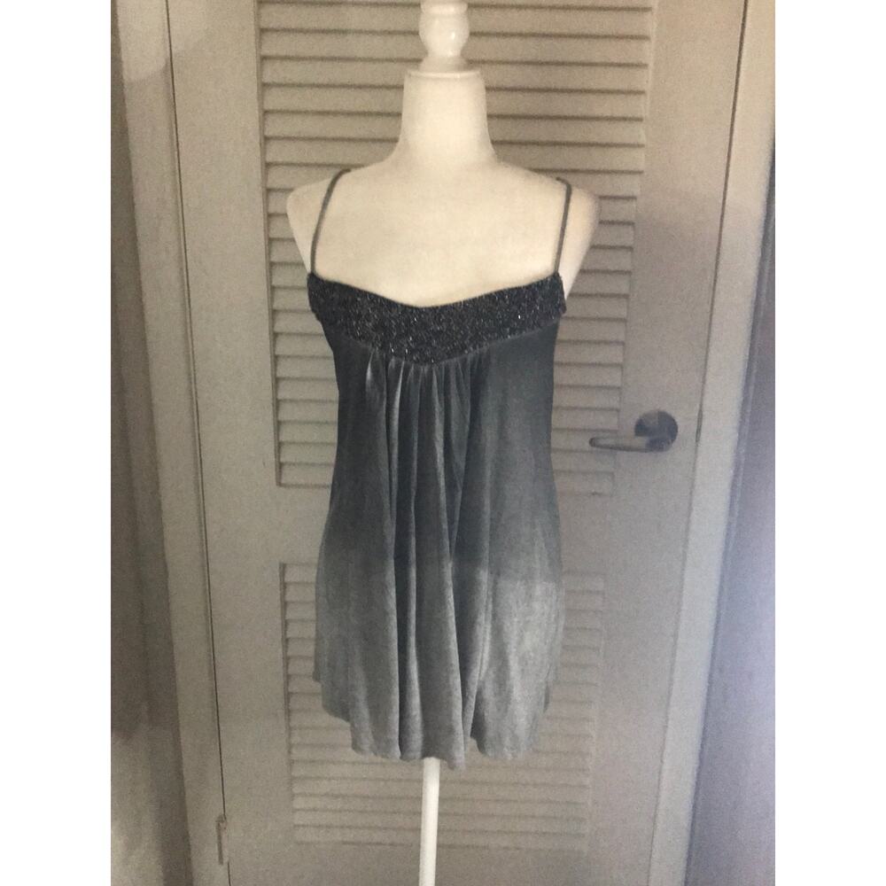 Silence + Noise Sequin Sweetheart Neckline Tank Top L Flaws Rocker Coquette Girl